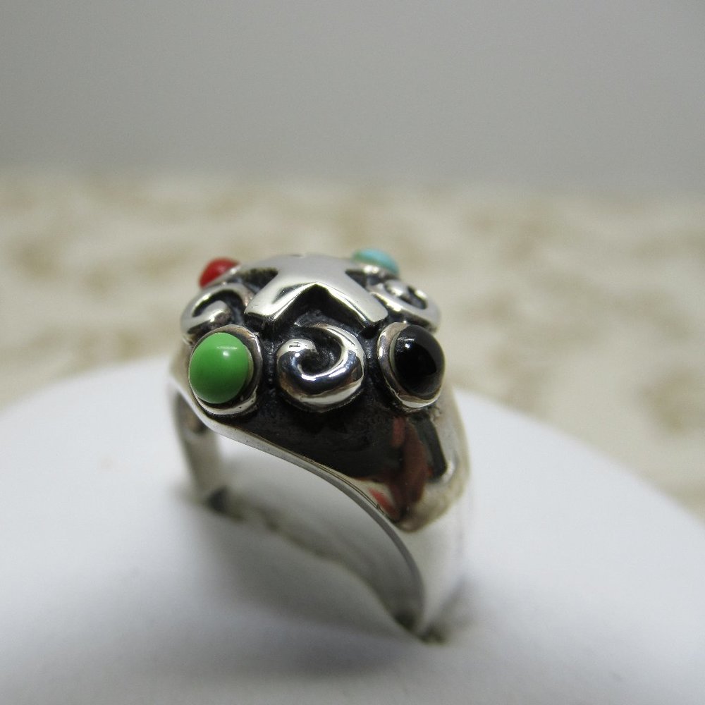 925 Multistone Cross Ring